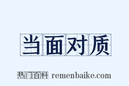 当面对质是什么意思的图片